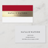 シックラフフェイク金ゴールドストライプレッモダンド2 名刺 (正面/裏面)