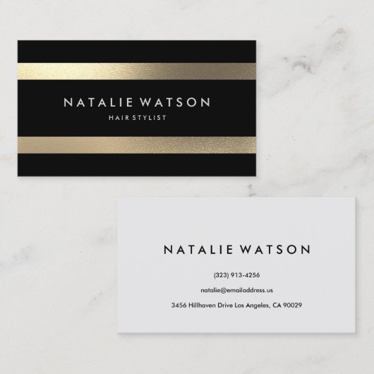 シックラフフェイク金ゴールドモダン2 名刺 (正面/裏面)