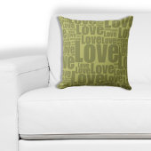 シックラブタイポグラフィグリーン装飾用クッション クッション