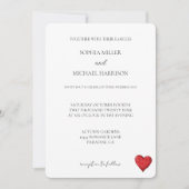 シックラブ赤いハート結婚ズ 招待状 (正面)