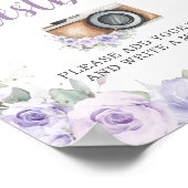 シックラベンダーパープルフローラキンセアニラゲストブック ポスター (角)