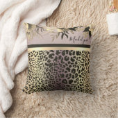 シックラベンダー金ゴールドヒョウフローラ クッション (ブランケット)