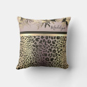 シックラベンダー金ゴールドヒョウフローラ クッション (裏面)