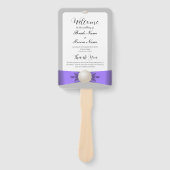 シックラベンダー&グレーパールリボン結婚式 プログラム ハンドファン (正面)