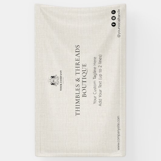 シックリネンシンプルビジネスロゴイベントマーケティング 横断幕 (縦)