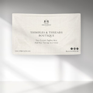 シックリネンシンプルビジネスロゴイベントマーケティング 横断幕