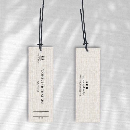 シックリネンビジネスロゴブティックプライスつるラベル