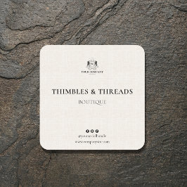 シックリネンビジネスロゴ名マーケティングクラシック スクエアシール