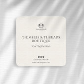 シックリネンビジネスロゴ名マーケティングクラシック スクエアシール