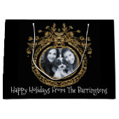 シックリーガエレガントルフォトクリスマスホリデー ラージペーパーバッグ (正面)