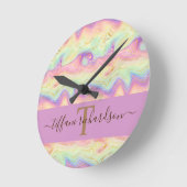 シックレインガーリーボー金ゴールドアゲートゲード ラウンド壁時計 (傾斜)