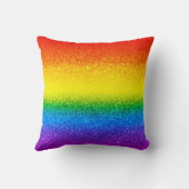 シックレインボーグリッターストライプズモノグラム名 クッション (裏面)