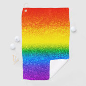 シックレインボーグリッターストライプズモノグラム名 ゴルフタオル (インサイチュ)