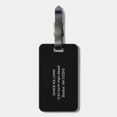 シックレインボーグリッターストライプズモノグラム名 ラゲッジタグ (裏面縦)