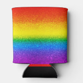 シックレインボーグリッターストライプズモノグラム名 缶クーラー (裏面)