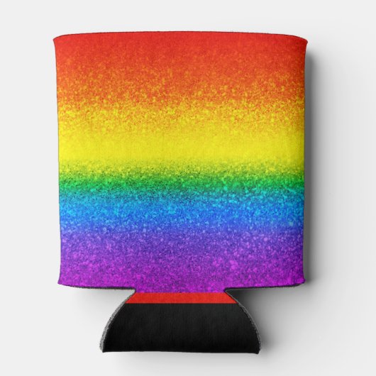 シックレインボーグリッターストライプズモノグラム名 缶クーラー (裏面)