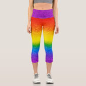 シックレインボーグリッタースパストライプークルズ カプリレギンス (正面)