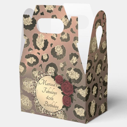 シックレオパードバラ素敵な40th誕生日 フェイバーボックス (オープン)
