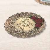 シックレオパードバラ素敵な40th誕生日 ペーパーコースター (アングル)