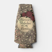 シックレオパードバラ素晴らしい40歳カスタマイズ誕生日 ボトルクーラー (正面)