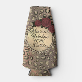 シックレオパードバラ素晴らしい40歳カスタマイズ誕生日 ボトルクーラー