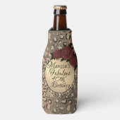 シックレオパードバラ素晴らしい40歳カスタマイズ誕生日 ボトルクーラー (ボトル正面)