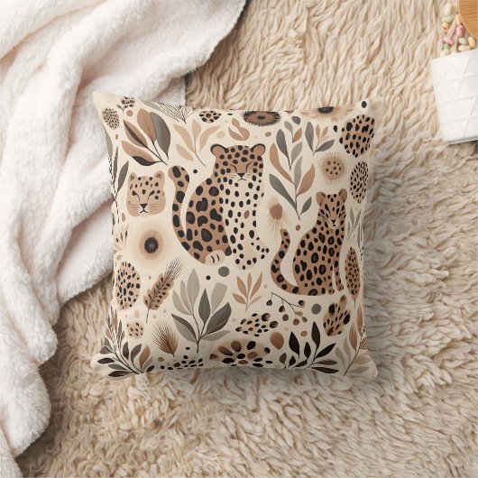 シックレオパードフローラデザインフォートレンディーホーム クッション (ブランケット)