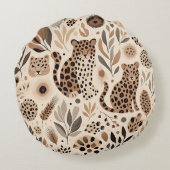 シックレオパードフローラデザインフォートレンディーホーム ラウンドクッション (裏面)