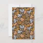 シックレッドアニマルプリントハートバレンタイン名前をカスタムする サンキューカード (裏面)