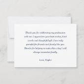 シックレッドグラッドキャップ卒業 ノートカード (裏面)