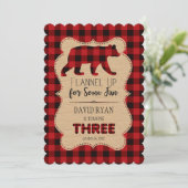 シックレッドバッファロープレイド誕生日3カスタム 招待状 (スタンド正面)