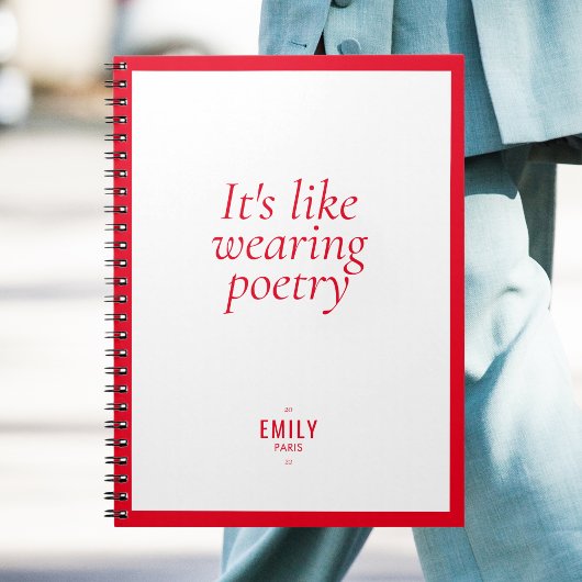 シックレッドファッションスタイリストインフルエン ノートブック