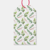 シックレッドホリー葉ズブーケクリスマスホリデー ギフトタグ (裏面)