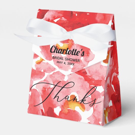 シックレッドローゼスブライダルシャワー フェイバーボックス (正面サイド)