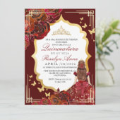 シックレッド金ゴールドバラプリンセスキンセアニラ 招待状 (スタンド正面)