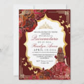 シックレッド金ゴールドバラプリンセスキンセアニラ 招待状 (正面)