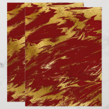 シックレッド金ゴールドフェイクマーブルスクラップブック紙