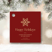 シックレッド金ゴールドモダンスノーフレーク公証人ホリデイ フェイバータグ