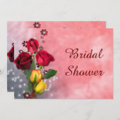 シックレッド&イエローズブライダルシャワー 招待状 (正面/裏面)