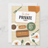 シックレトロガールズプライベートパーティの招待状 招待状 (正面)