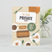 シックレトロガールズプライベートパーティの招待状 招待状 (スタンド正面)