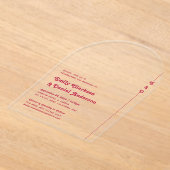 シックレトロサマーブライトホットピンクモノグラム結婚ズ アクリル招待状 (レイダウン)