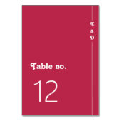 シックレトロサマーブライトホットピンクモノグラム結婚ズ テーブルナンバー (裏面)