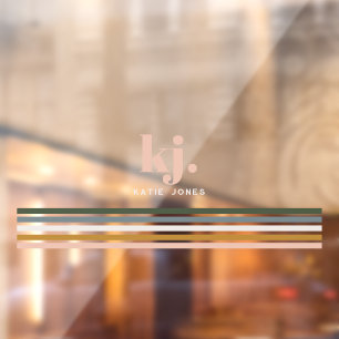 シックレトロストライプズモノグラム ウィンドウサイン