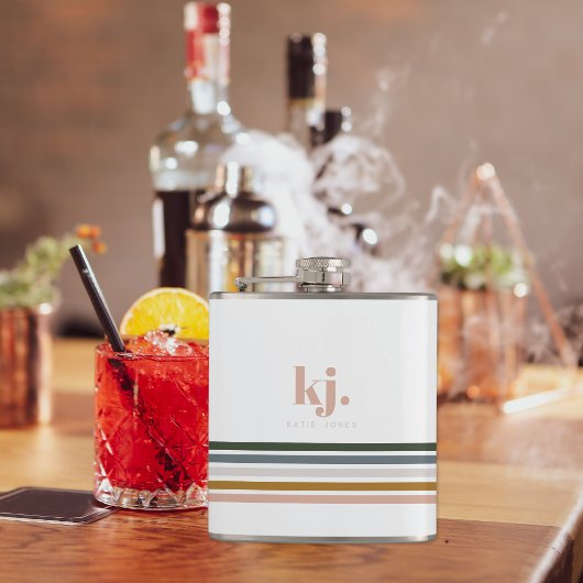 シックレトロストライプズモノグラム フラスク