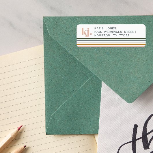 シックレトロストライプズモノグラム ラベル