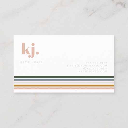 シックレトロストライプズモノグラム 名刺 (裏面)