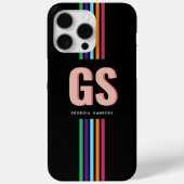 シックレトロストライプズモノグラム Case-Mate iPhoneケース (裏面)