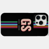 シックレトロストライプズモノグラム Case-Mate iPhoneケース (裏面 (横))