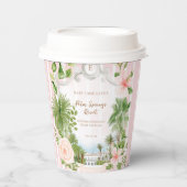 シックレトロパーム春 | 赤ちゃんシャワー 紙コップ (正面)